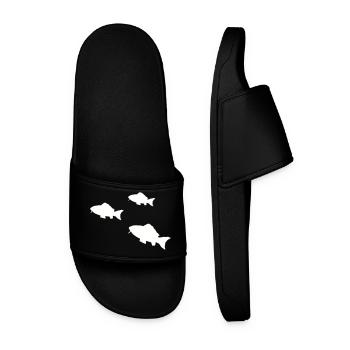 Pisces Tropical Fish Silhouette - Men’s Pool Sliders - black - Front