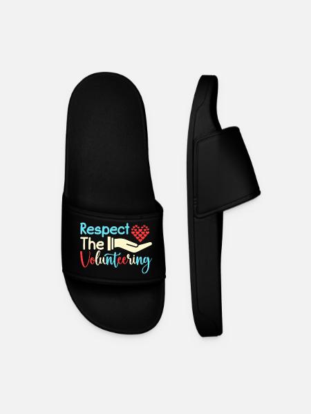 Volunteer Appreciation Respect The Volunteer - Men’s Pool Sliders - black