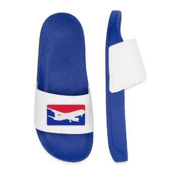 logo de sport rouge bleu pilote passe de pilote d' - Claquettes Homme - bleu roi - Devant