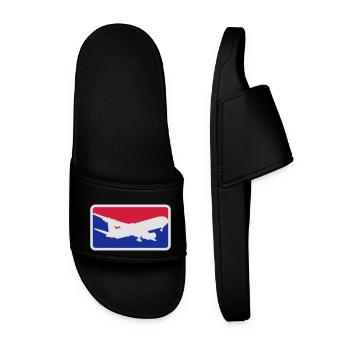 logo de sport rouge bleu pilote passe de pilote d' - Claquettes Homme - noir - Devant