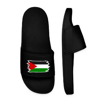 Free palestine - Männer Badelatschen - Schwarz - Vorne