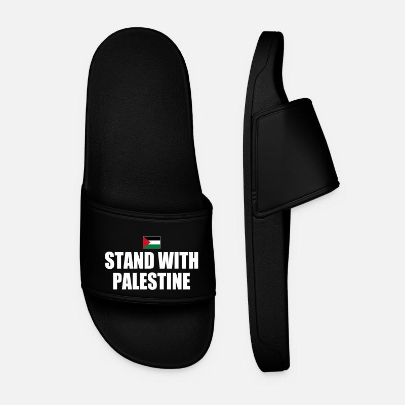 I stand with palestine - Men’s Pool Sliders - black