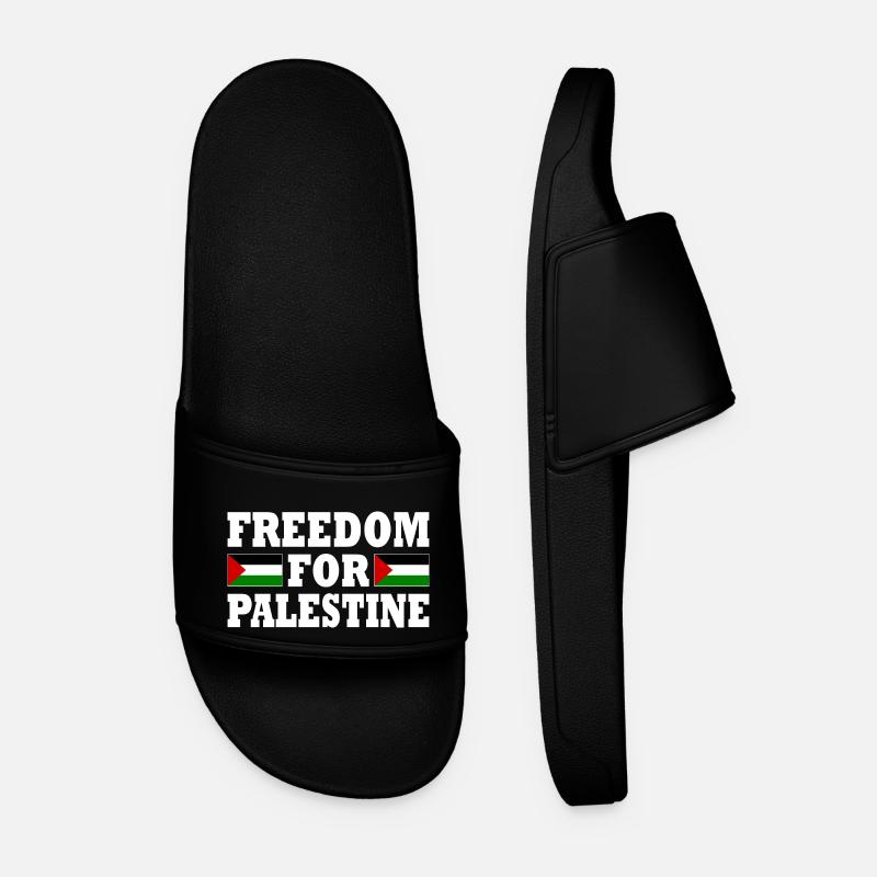Freedom for palestine - Men’s Pool Sliders - black