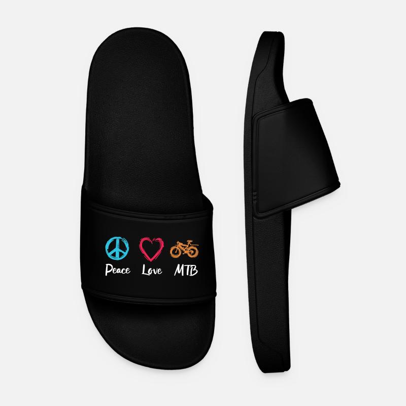 Peace Love MTB - Men’s Pool Sliders - black