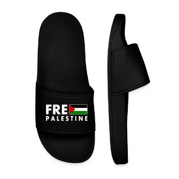 Free palestine - Männer Badelatschen - Schwarz - Vorne