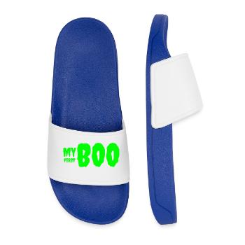 Vibrant Green Growth Typography Tee - Men’s Pool Sliders - royal blue - Front