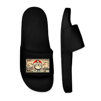 Karate MEISTER - Männer Badelatschen - Schwarz - Vorne