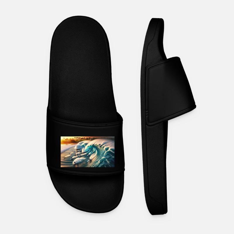 Pipelining surfers - Men’s Pool Sliders - black