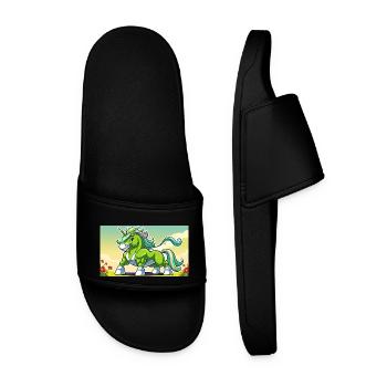 The Green Runner Unicorn - Männer Badelatschen - Schwarz - Vorne