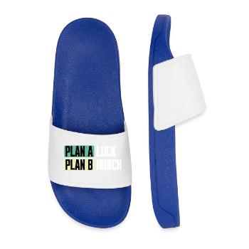 Plan A Chance Plan B Intuition Drôle de Dire - Claquettes Homme - bleu roi - Devant