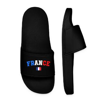 Drapeau France Cadeau Homme Femme France Cadeau - Claquettes Homme - noir - Devant