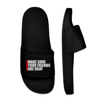 Assurez-vous que vos amis vont bien Logo de citation des amis - Claquettes Homme - noir - Devant