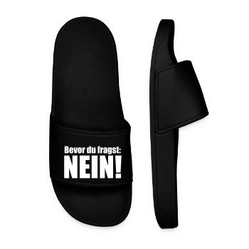 bevor du fragst nein Trend 2019 meme spruch typo - Männer Badelatschen - Schwarz - Vorne