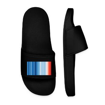 Klimawandel - Show your stripes - Männer Badelatschen - Schwarz - Vorne