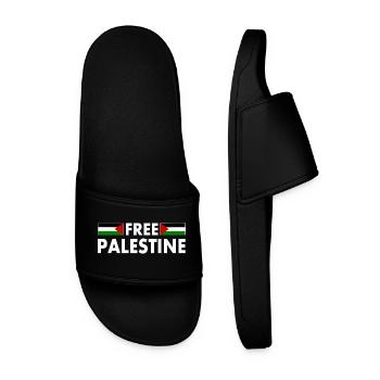Free palestine - Men’s Pool Sliders - black - Front