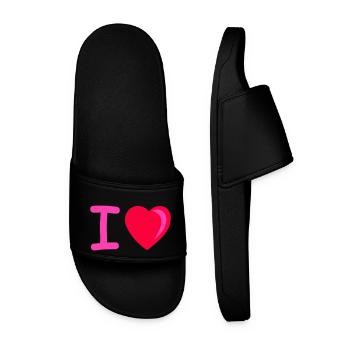 I heart - Männer Badelatschen - Schwarz - Vorne