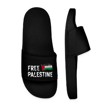 Free Palestine - Men’s Pool Sliders - black - Front