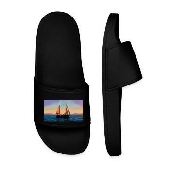 Bateau sur l eau découvre une autre planète - Claquettes Homme - noir - Devant