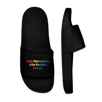 All People All Rights Always Statement - Men’s Pool Sliders - black - Front