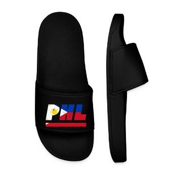 Philippines flag flag PHL - Men’s Pool Sliders - black - Front