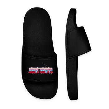 Tram, tramway, train, chemin de fer - Claquettes Homme - noir - Devant