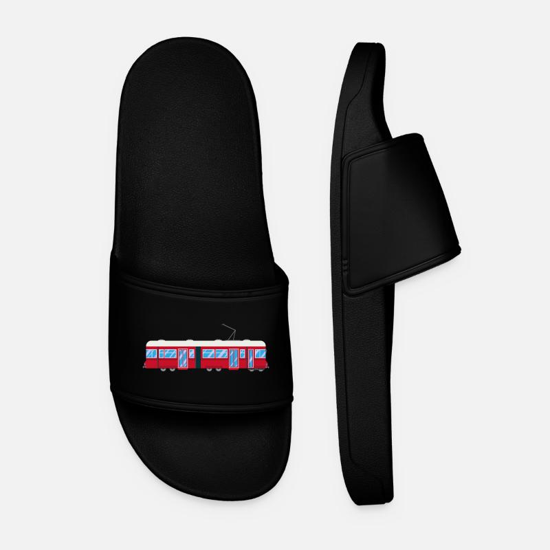 Tram, tram, train, railway - Men’s Pool Sliders - black