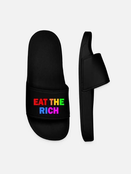 Eat the rich - Men’s Pool Sliders - black