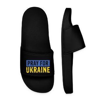Pray for Ukraine | Vectorgraphic - Männer Badelatschen - Schwarz - Vorne