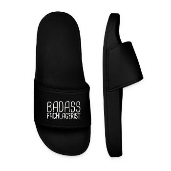 Fachlagerist Badass - Männer Badelatschen - Schwarz - Vorne