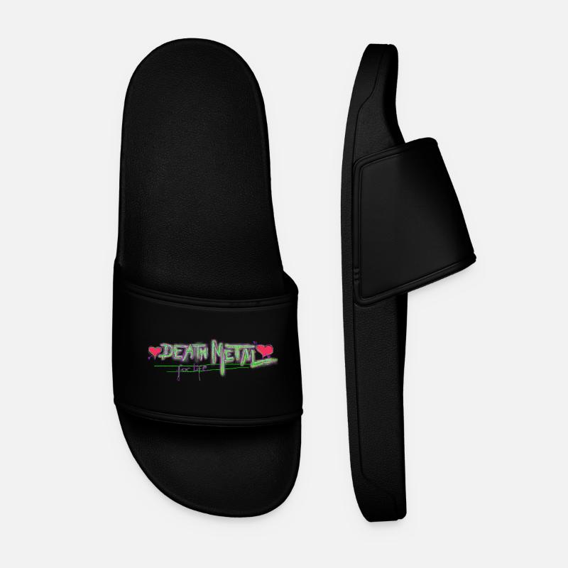 deathmetal for life - Men’s Pool Sliders - black