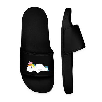Licorne beignets cadeau d’Unicorn drôle - Claquettes Homme - noir - Devant