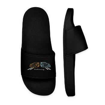 Slot Racing 2 cars Version 2 - Men’s Pool Sliders - black - Front