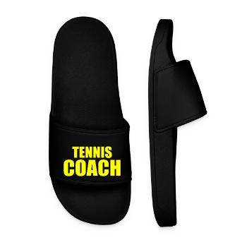 Tennis coach - Men’s Pool Sliders - black - Front