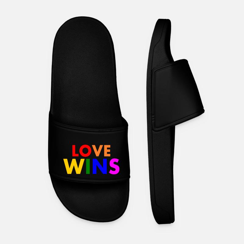 Love wins - Männer Badelatschen - Schwarz
