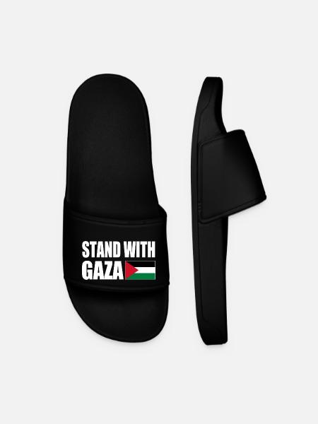 Stand with gaza - Männer Badelatschen - Schwarz