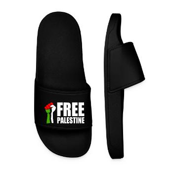 Free palestine - Men’s Pool Sliders - black - Front