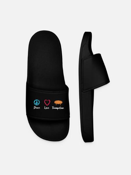 Peace Love Trampoline - Men’s Pool Sliders - black