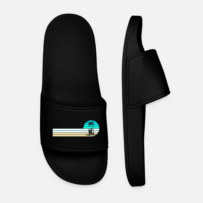 Beach skyline - Men’s Pool Sliders - black