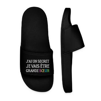 I have a secret, I'm going to be a big sister - Men’s Pool Sliders - black - Front