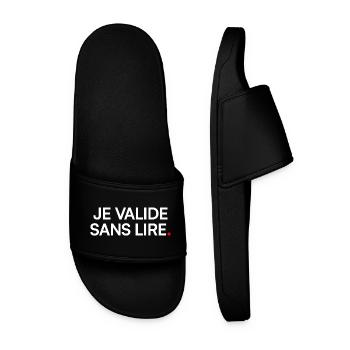 Je valide sans lire humour bureau - Claquettes Homme - noir - Devant
