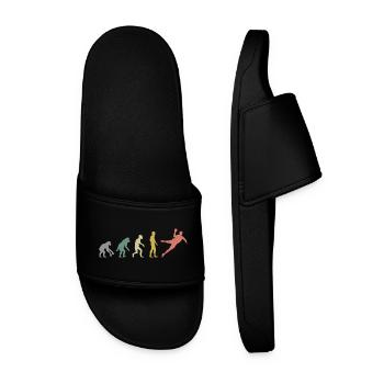 Retro Evolution Handball Icon Couleurs Sports Logo - Claquettes Homme - noir - Devant