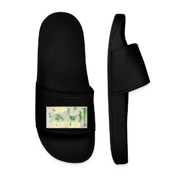 Peinture abstraite zen attitude, vert, bouddhisme - Claquettes Homme - noir - Devant
