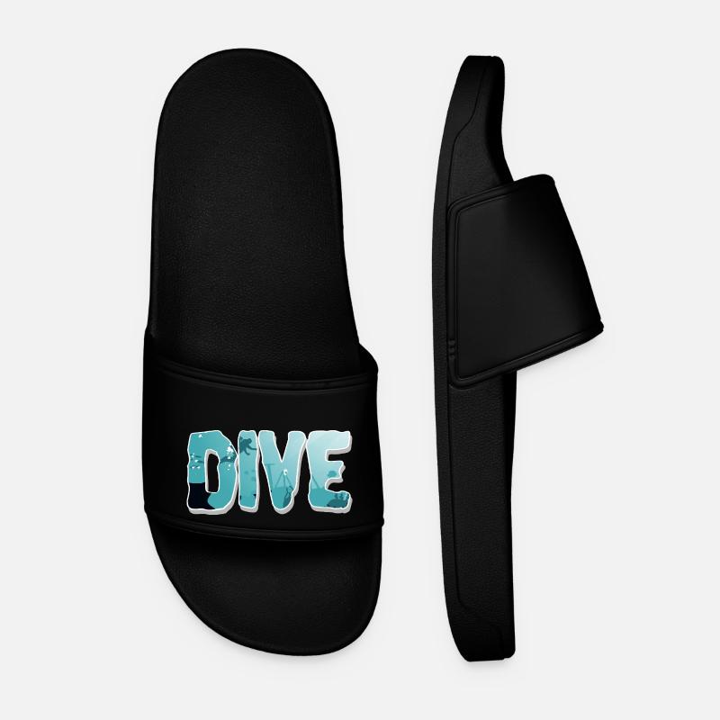 Diving Divers - Men’s Pool Sliders - black