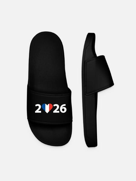 J’aime la France 2026, vacances en France 2026 - Claquettes Homme - noir