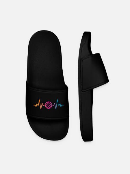 Volleyball heartbeat - Men’s Pool Sliders - black