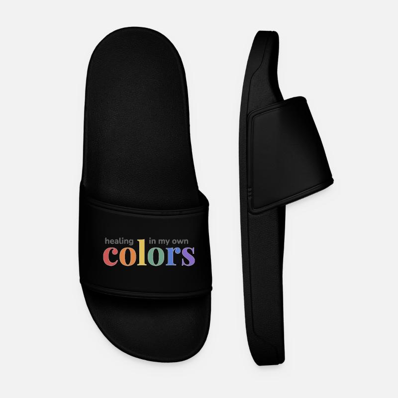 Pride Rainbow Design : Guérir dans mes propres couleurs - Claquettes Homme - noir