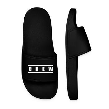 Crew Lettering Black White - Men’s Pool Sliders - black - Front