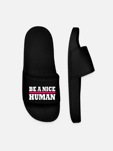 Be a nice human - Men’s Pool Sliders - black