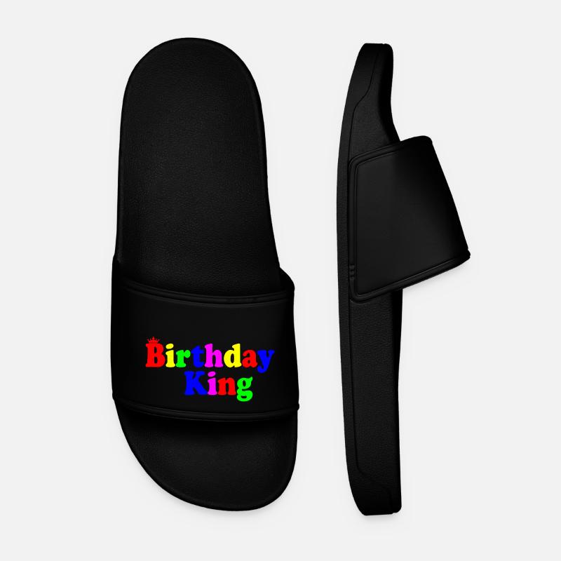 Birthday king - Männer Badelatschen - Schwarz