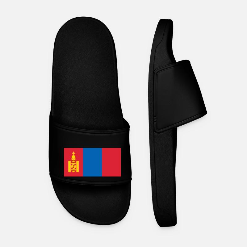 Mongolia flag / Drapeau Mongolie - Men’s Pool Sliders - black